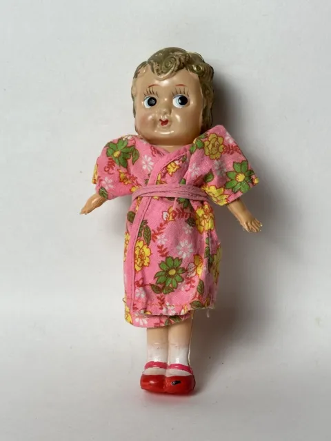 Vintage Celluloid Googly Eye Betty Boop Flapper-Style Doll Japan 7” Carnival Toy