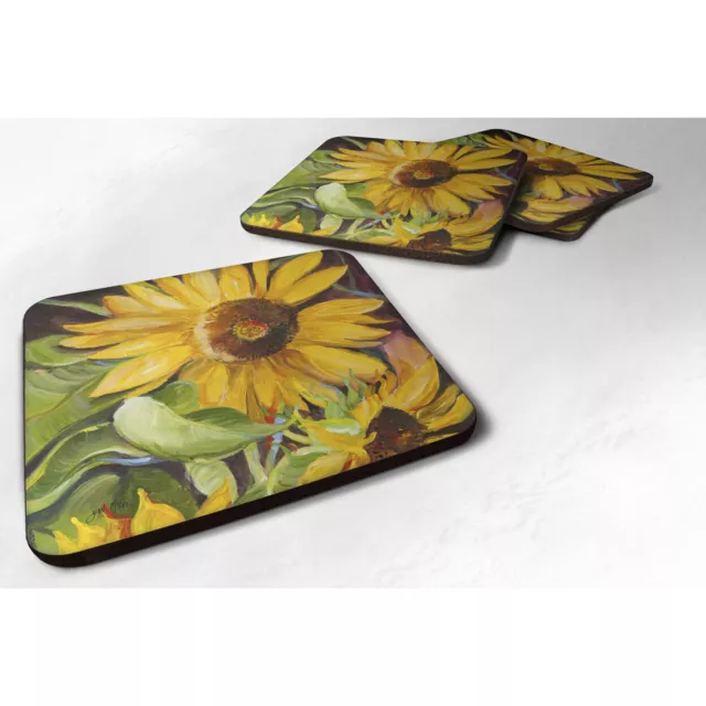 Carolines Treasures Jmk1265fc Sunflowers Foam Coaster Set Of 4 3 1/2 X 3 1/2