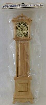 NOS Small Town Treasures Miniature Dollhouse Grandfather Clock Wood 1997 NEW
