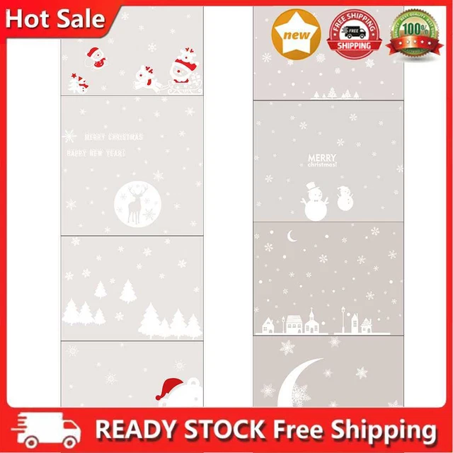 Calcomanía de ventana con copo de nieve extraíble para decoración navideña