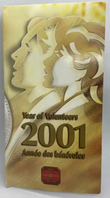 2001 Canada Year of Volunteers 10 Cent Sterling Silver Proof Coin - Mint Sealed