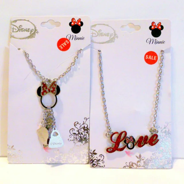 Pair of Girls Disney Minnie Mouse Necklaces NWT