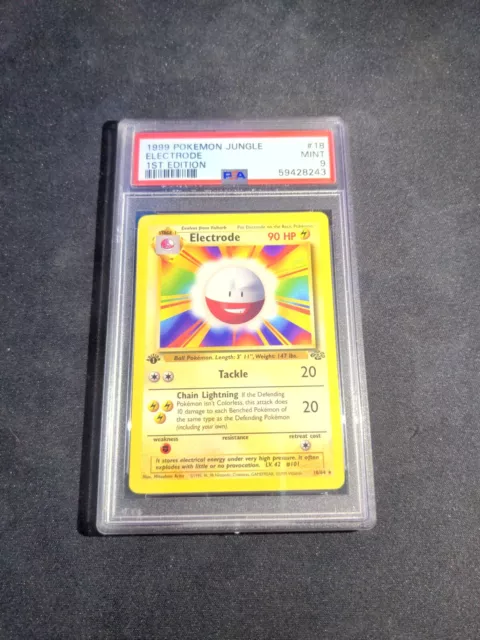 Pokemon Cards: Jungle 1st Edition Rare: Electrode 18/64 PSA 9