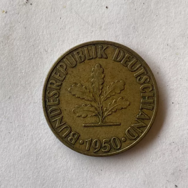 10 PFENNIG 1950 D WEST & UNIFIED GERMANY Coin