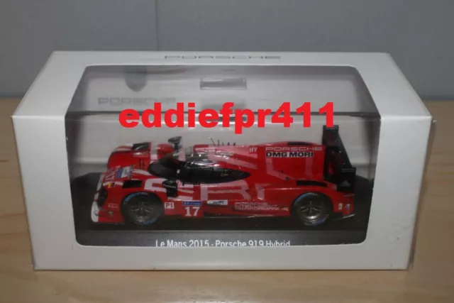 1/43 2015 Mark Webber Porsche 919 Hybrid #17 Le Mans 24Hr 2Nd Bern/Hartley Dirty