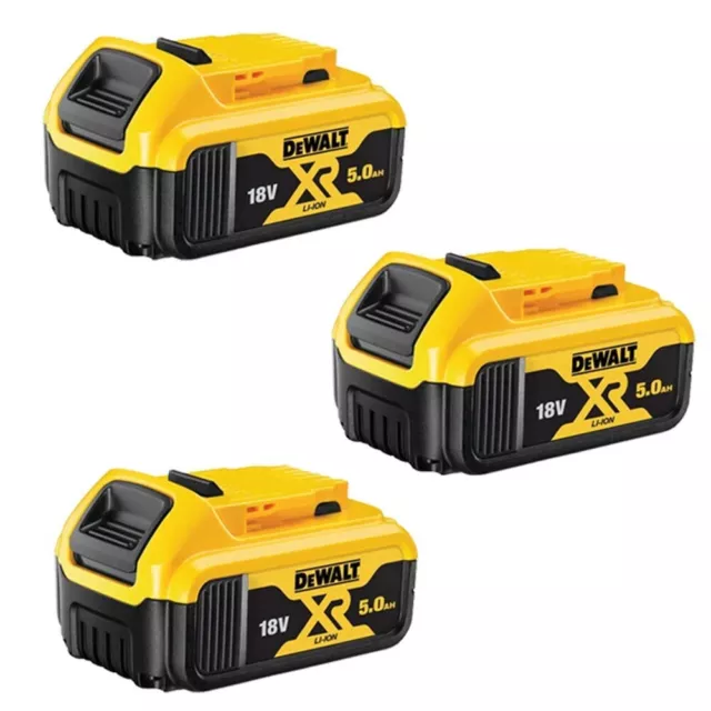 3 x Dewalt DCB184 5,0ah 18 V XR Lithium Ionen Li-Ion Akku - LED Ladeanzeige