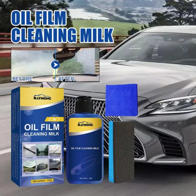 120g Car Cleaner Glass Oil Film Remover Windshields Liquid Cleaning Sponge C3B3