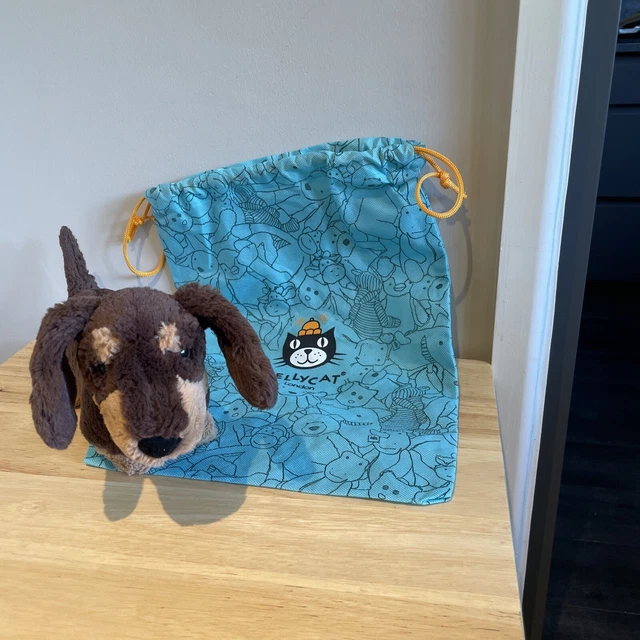 JELLYCAT LONDON OTTO Sausage Dog Soft Plush Toy with Jellycat Bag £23.