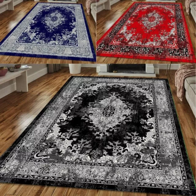 VINTAG RUG 10mm HIGH PILE SMALL EXTRA LARGE THICK SOFT LIVING ROOM FLOOR BEDROOM