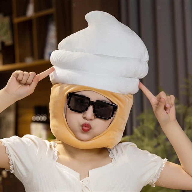ICE CREAM HAT Gift Decor Creative Selfie Hat Toy Cartoon Costume Hat