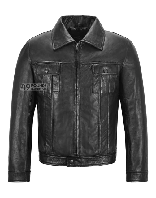 Elvis Presley Leather Jacket Black Napa Retro Fashion Lambskin Leather Jacket