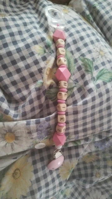 schnullerkette mit namen Selbstgemacht