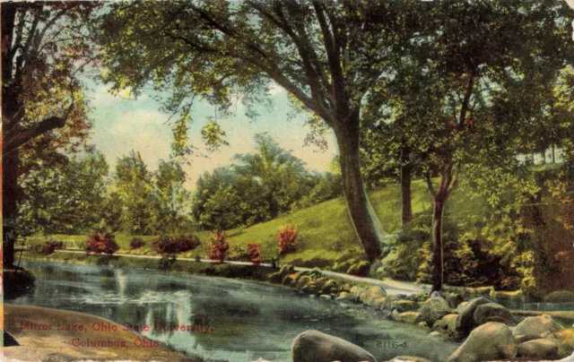 Mirror Lake, Ohio State University, Columbus, Ohio OH - 1910 Vintage Postcard