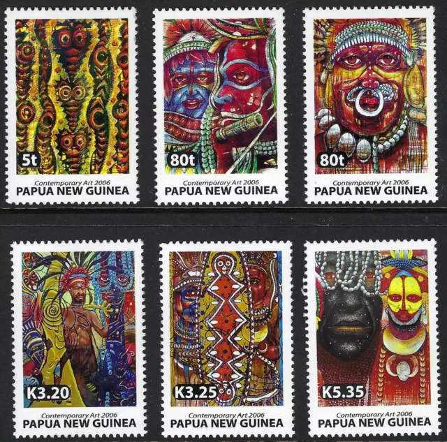 2006 PNG SG#1121/26 Contemporary Art set of 6 mint MUH MNH Papua New Guinea