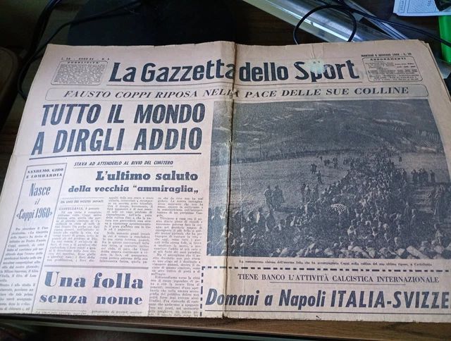 Journal Italien 1960 – Mort De Fausto Coppi, Corriere D'Informazione