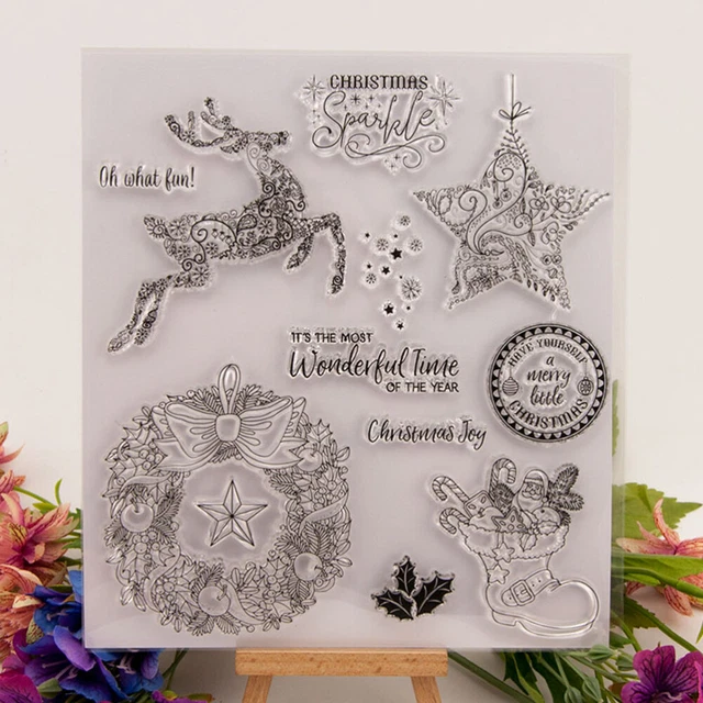 Christmas Party Favors Gifts Acrylic for Card Making Silicone Scrapbook