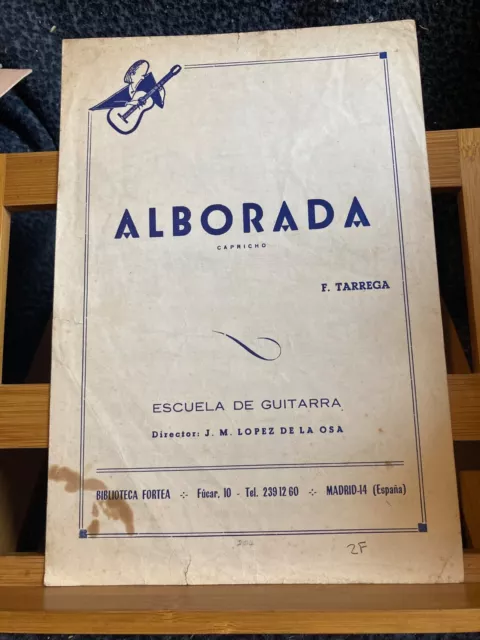 F. Tarrega Alborada Capricho pour guitare partition Biblioteca Fortea