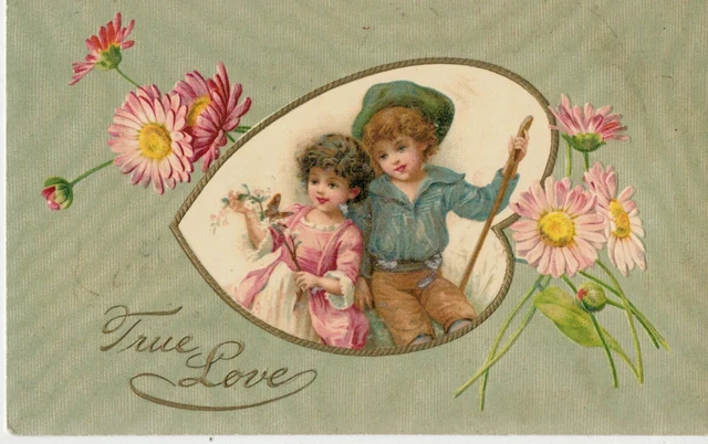 Carte Postale Bébé Douche - Saint Valentino - Petite Format - Relief - Non