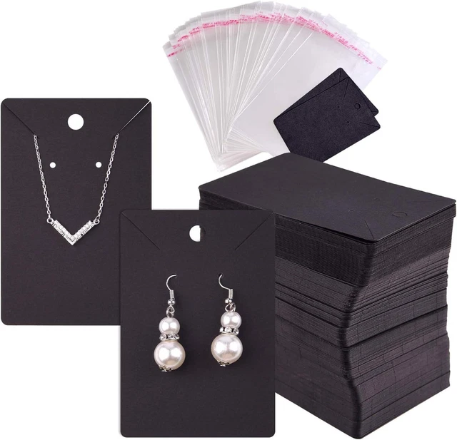 TUPARKA 120 Pcs Earring Display Card, Necklace Cards Inches, Black