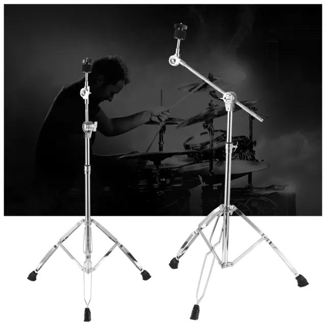 2X Cymbal Straight Boom Stand Double Braced Heavy Duty Thicken Alloy Holder M0S4