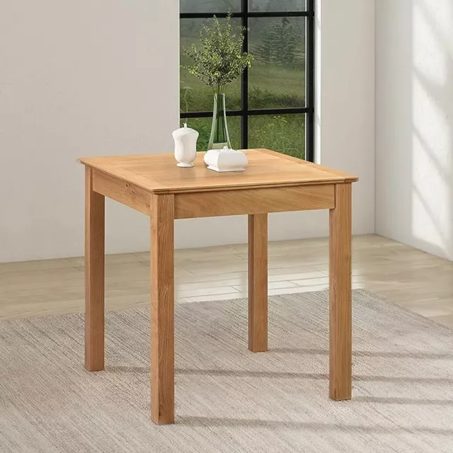 Small Oak Square Fixed Top Kitchen Dining Table | Light Oak Wooden Diner Table