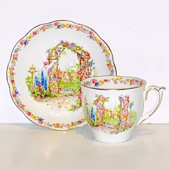 Vintage Bell China England “Rose Cottage” Cup and Saucer Set