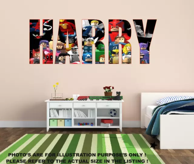 Personalised Lego Marvel Avengers Super Heroes Wall Sticker Art Decal Vinyl