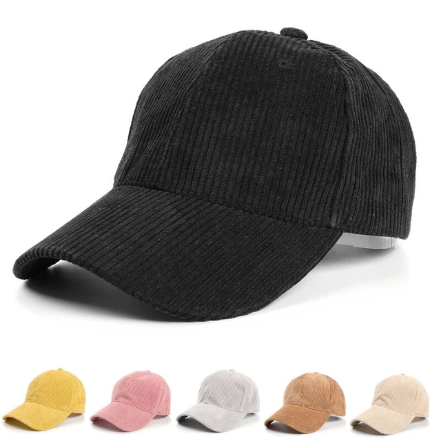 Unisex Corduroy Baseball Cap Vintage Heritage Styling Cord Caps Panel Hat Warm
