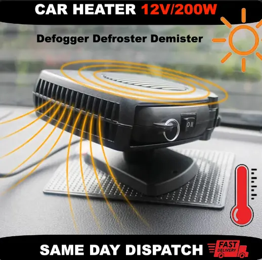 Portable Car Heater 12V Electric Fan Defogger Demister 200W Heating UK New