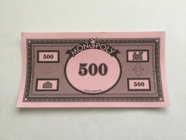 Lot De 5 Billets De 50 Monopoly - Pièces Détachées Du Jeu De Société 2001, Occasion