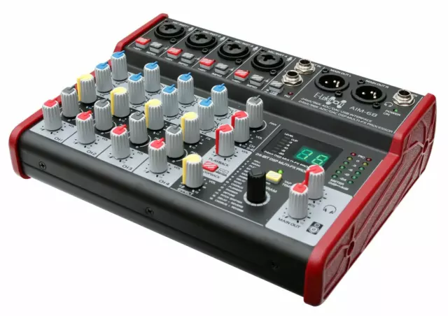 E-Lektron AIM-68 6-K Streaming Audio-Mixer Mischpult PC USB-Interface DSP-Effekt