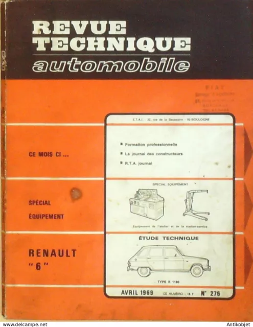 Revue Technique Automobile Renault 6 type R 1180