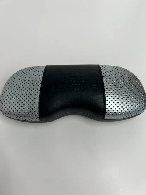 Lacoste Clothing glasses case hard clamshell black silver spectacle storage