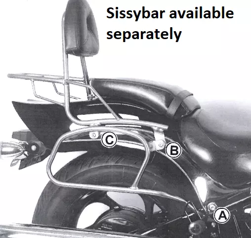 Suzuki M800 Intruder Sacoche Support - Chrome Hepco & Becker (2005-2009) 2