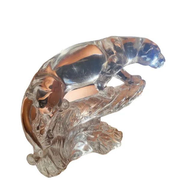 Princess House Jaguar Wonders of the Wild 24% Full Lead Crystal Figurine