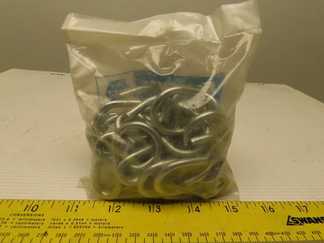 Fastenal #14 2" Zinc Steel Open Ended S Hook .187" Wire Lot Of 25