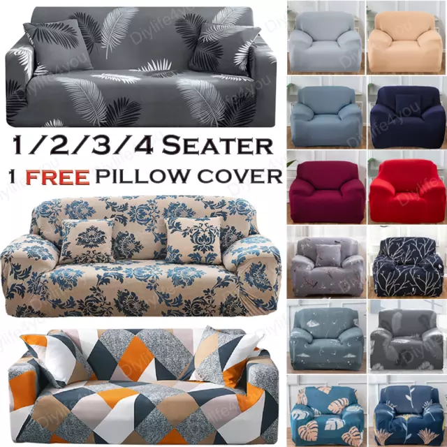 1/2/3/4 Seater Sofa Covers Elastic Settee Lounge Sofa Slipcover Couch Protector