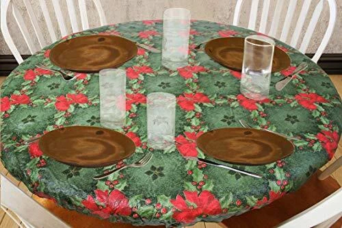 Elastic Fitted Table Cover - Holly - Small Round - Fits Tables up to ...