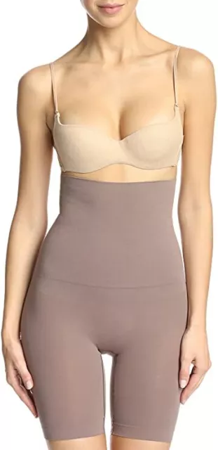 Yummie by Heather Thomson Women's Cleo High Waist Short Mink Body Shaper XS/SM