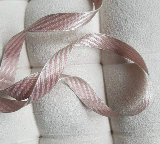 Bänder Schleifen rosa/zart lindgrün 5,30 m 15 mm Bastelmaterial Floristik Ostern