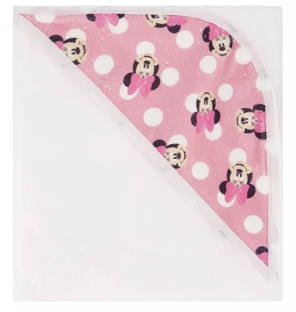 Disney Baby Girl Minnie Mouse Hooded Towel Set of 2 Pink Polka Dot 3