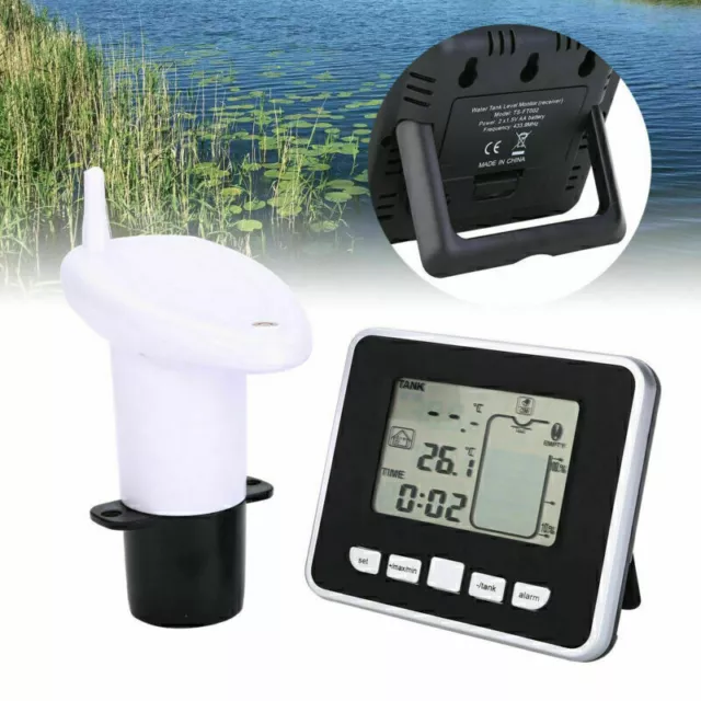 Ultraschall Sensor Füllstandsanzeige LCD Temperaturanzeige für Regenwassertank
