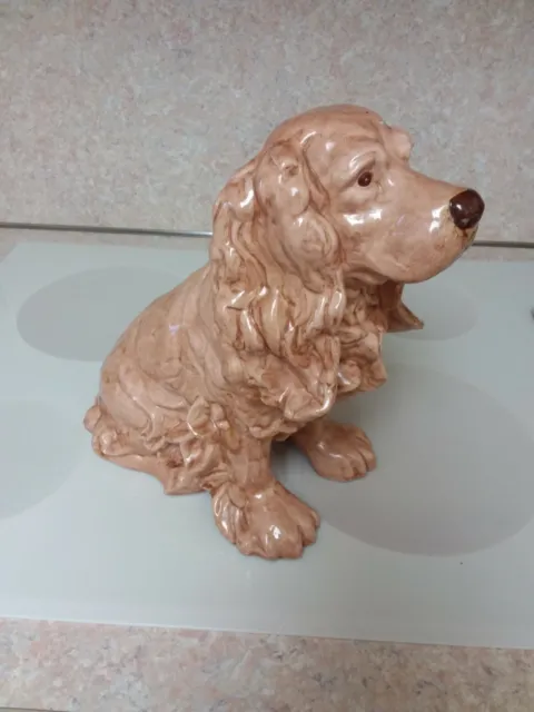 Beautiful Ceramic Sitting Cocker Spaniel Dog Figurine 12" tall