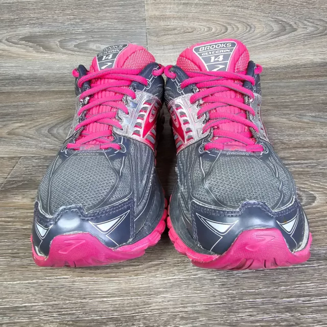 BROOKS GLYCERIN 14 Running Shoes Women's Size 9.5 Gray / Pink Red $23. ...