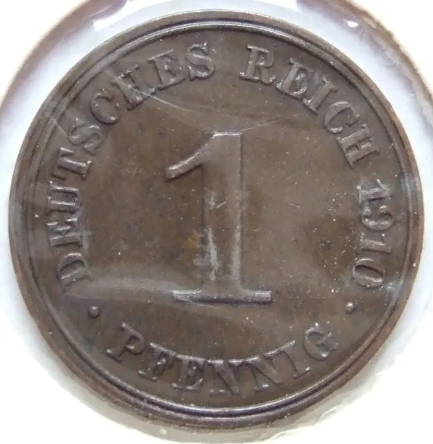 Moneta Reich Tedesco Impero Tedesco 1 Pfennig 1910 J IN Extremely fine