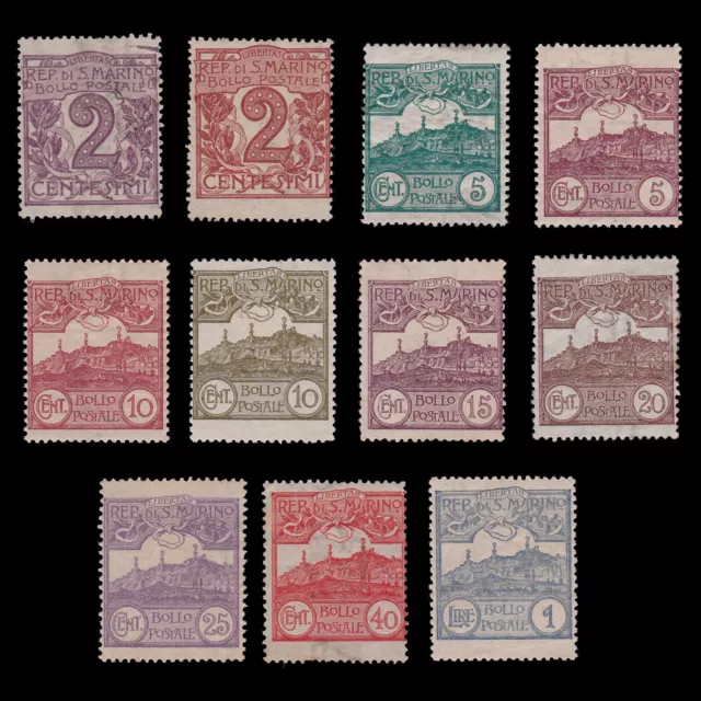 San Marino.1903/25.Set 11 Stamps.mh-Mng.