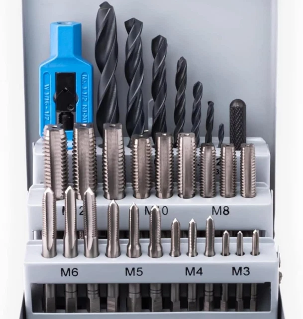 Set Maschi Per Filettatura 6 Pezzi - M3-M10, Acciaio HSS Con Rivestimento Titanio, Per Trapano - Foto 2