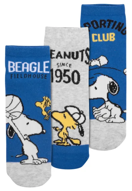 The Peanuts Socken für Damen - Snoopy Sneaker Frauen Blau/Grau (3er Pack)