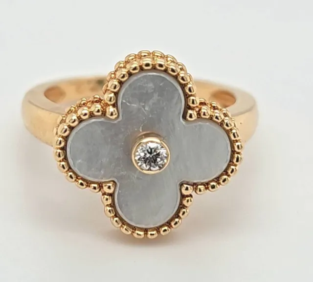 Van Cleef & Arpels Vintage Alhambra Ring, 18ct Yellow Gold Mother Of Pearl