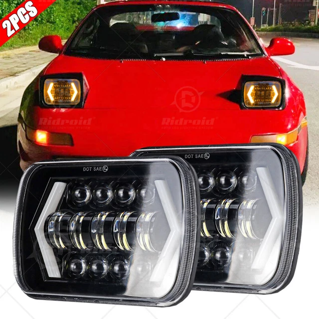 PAIR 7X6& 5X7& LED Headlights Hi/Low Sealed Beam DRL For Toyota MR2 ...